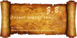 Zeisel Boglárka névjegykártya
